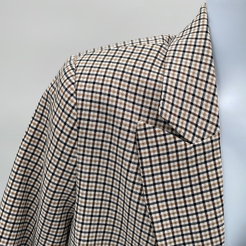 Vince‎ Camuto Plaid One Button Lined Blazer Faux Pockets Lightweight - Picture 4 of 15